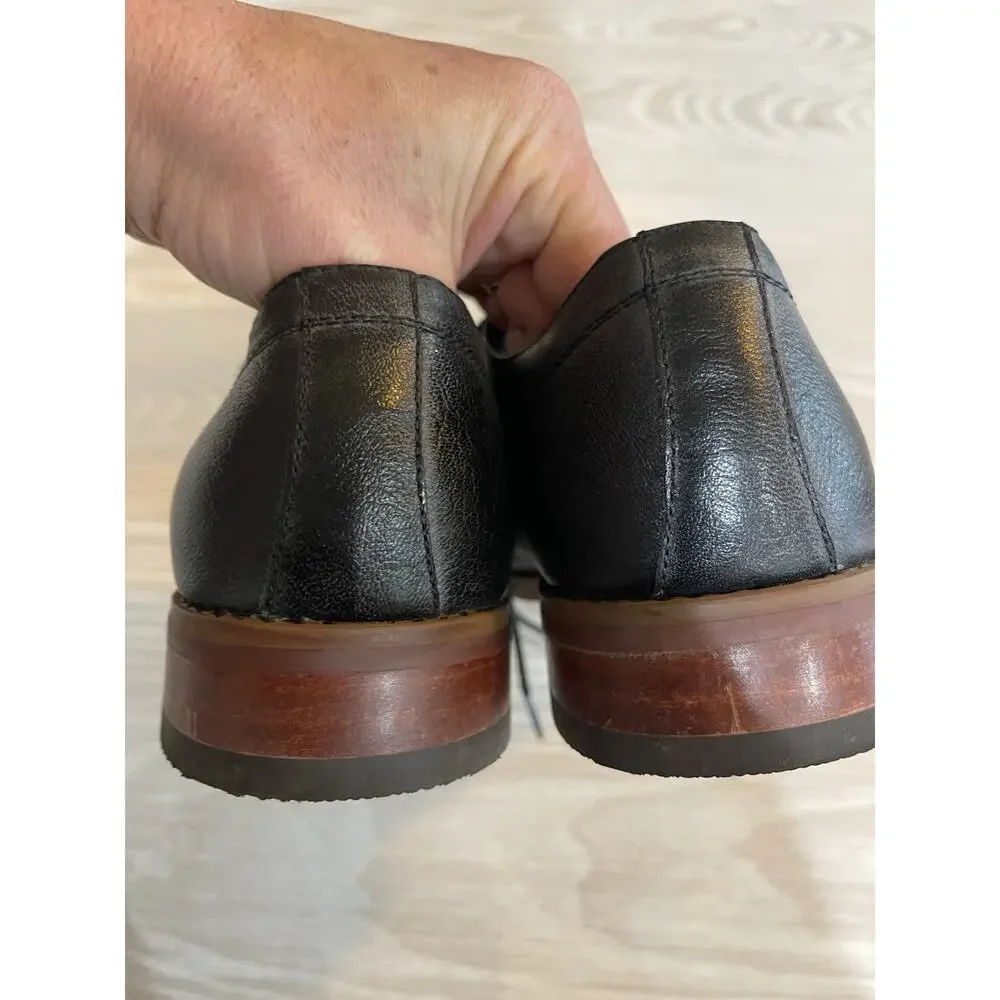 New Florsheim Black Plain Toe Lace-Up Leather Oxford Men 8 D/ 15084-001 RET $130